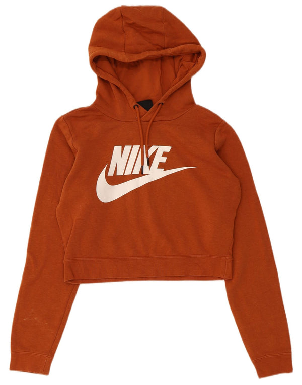 Jumper Nike Crop Graphic pentru femei UK 6 XS Bumbac maro