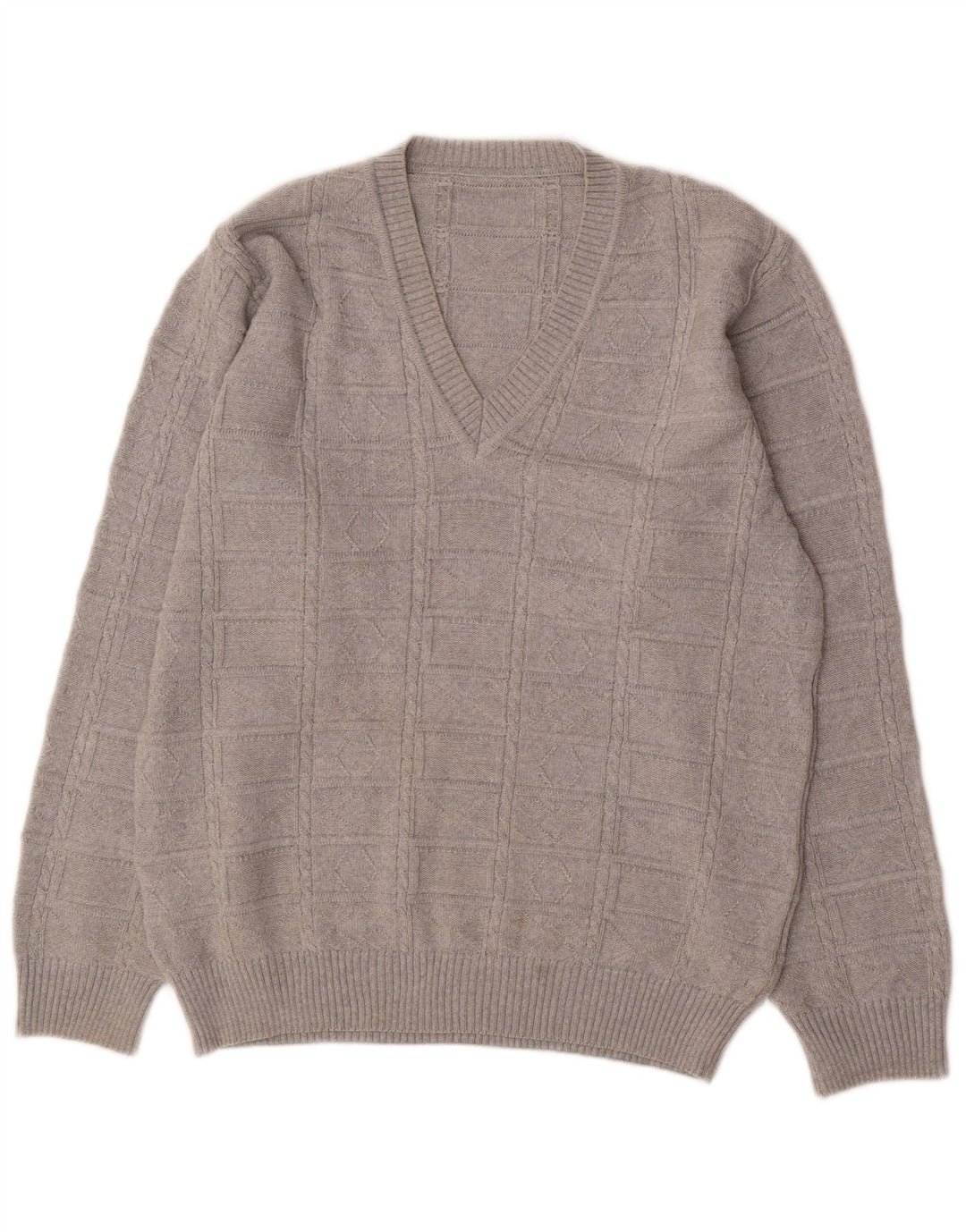 Pulover vintage pentru bărbați cu decolteu în V IT 50 Medium Gri Poliacrilic