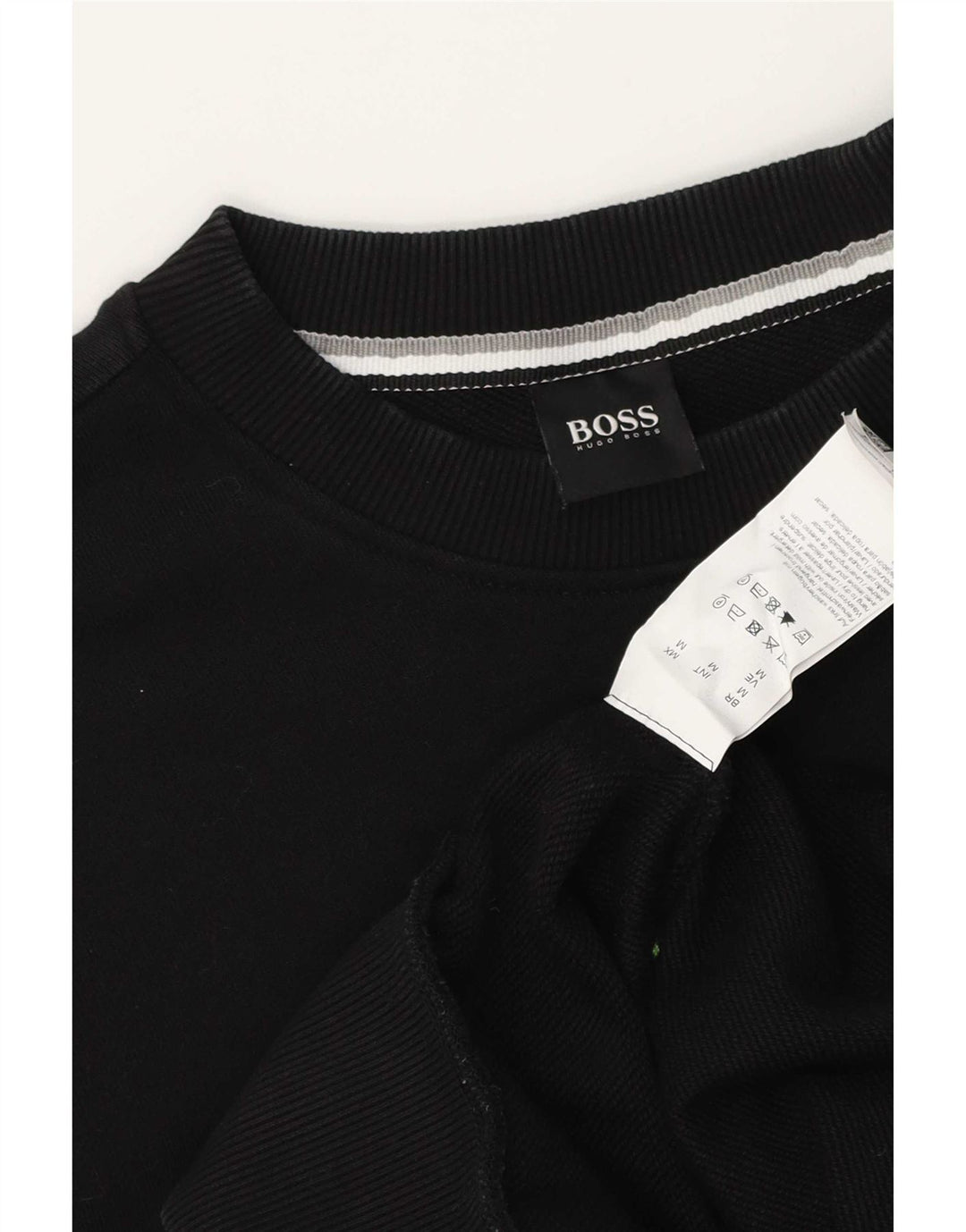 Hanorac grafic pentru bărbați Hugo Boss Pulover mediu din bumbac negru