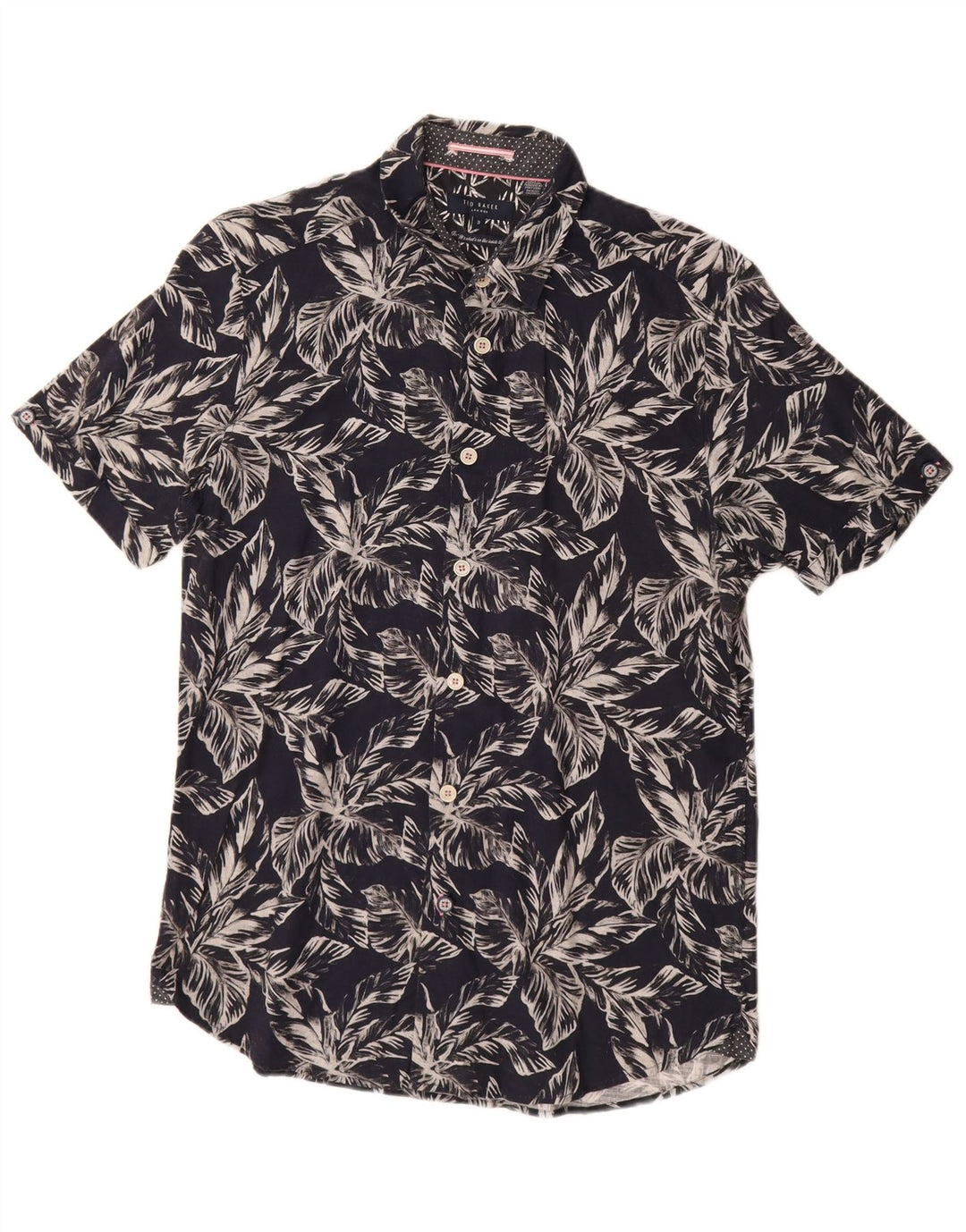 Cămașă cu mânecă scurtă pentru bărbați Ted Baker Mărimea 3, medie, albastru bleumarin, bumbac floral