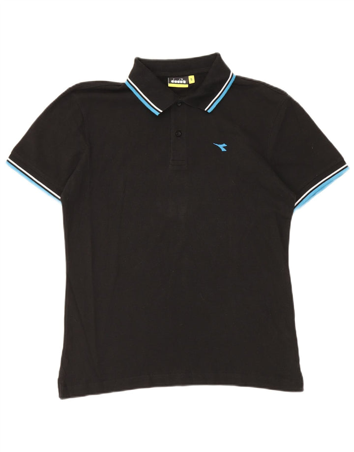 Tricou polo pentru bărbați Diadora, bumbac negru mic