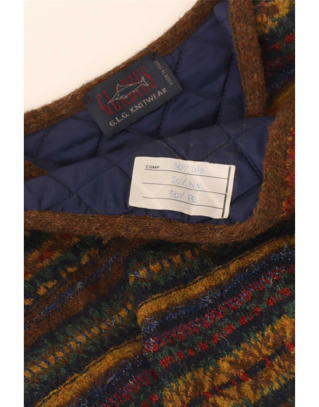 Cardigan Vintage fără mâneci pentru bărbați, lână cu dungi mari, multicolore