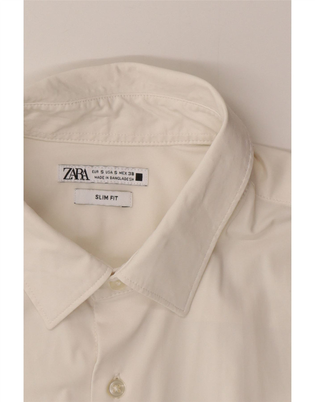 Cămașă Zara bărbați Slim Fit Mic Alb