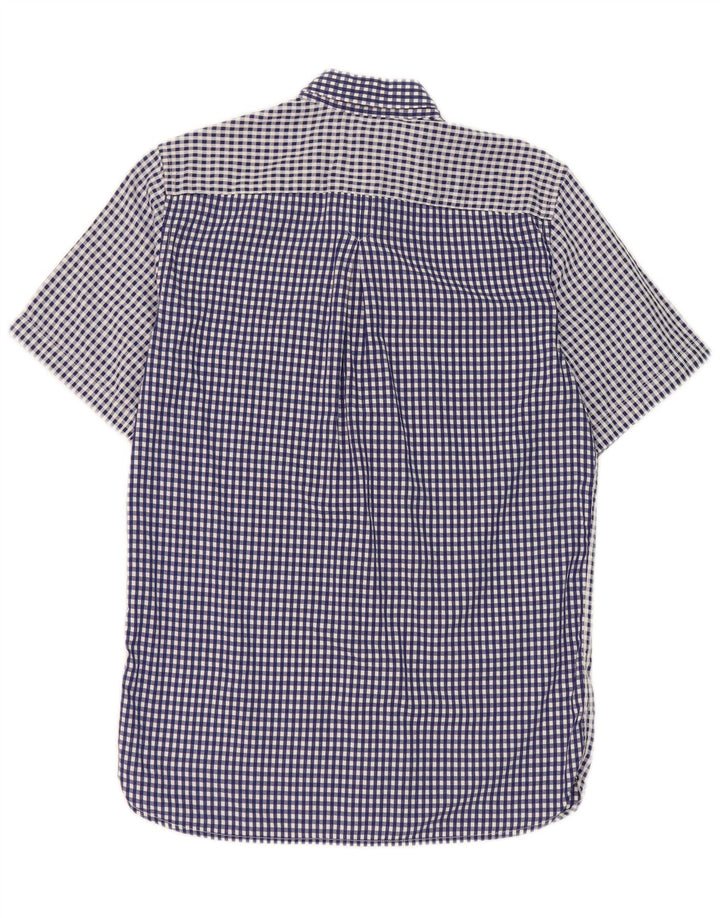 Cămașă cu mânecă scurtă pentru bărbați Fred Perry, bumbac cu carouri albastre mici