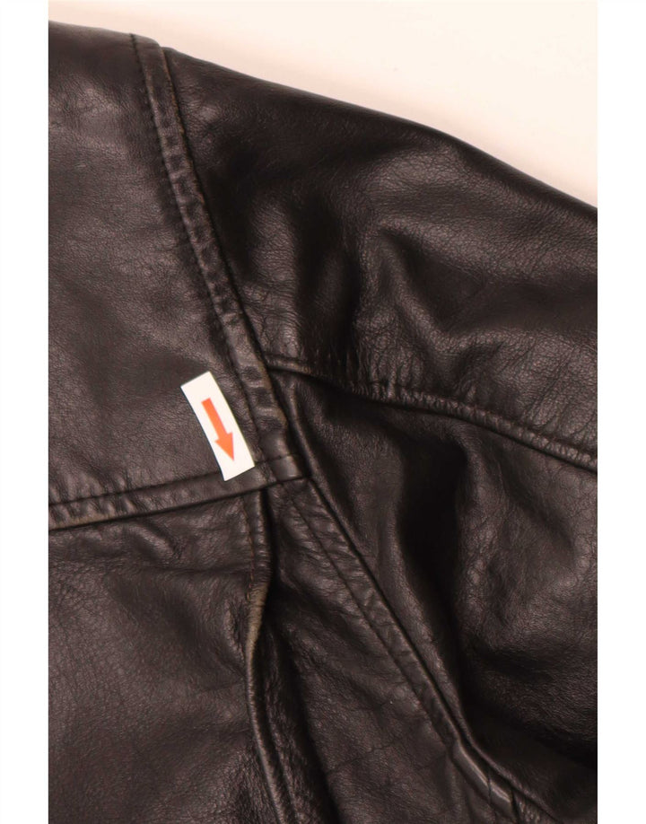 Geaca de piele vintage pentru barbati IT 48 Medium Black