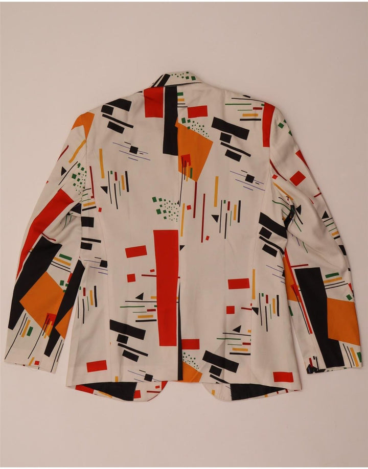 Jachetă vintage pentru bărbați cu 1 nasture, UK 40, mare, albă, geometrică