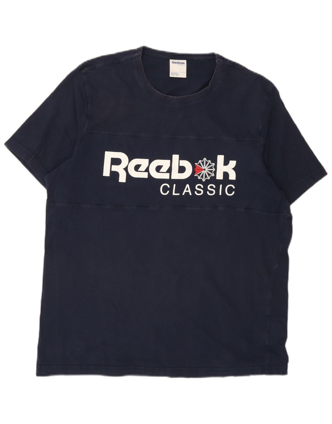 Tricou grafic pentru bărbați Reebok Top mare din bumbac bleumarin