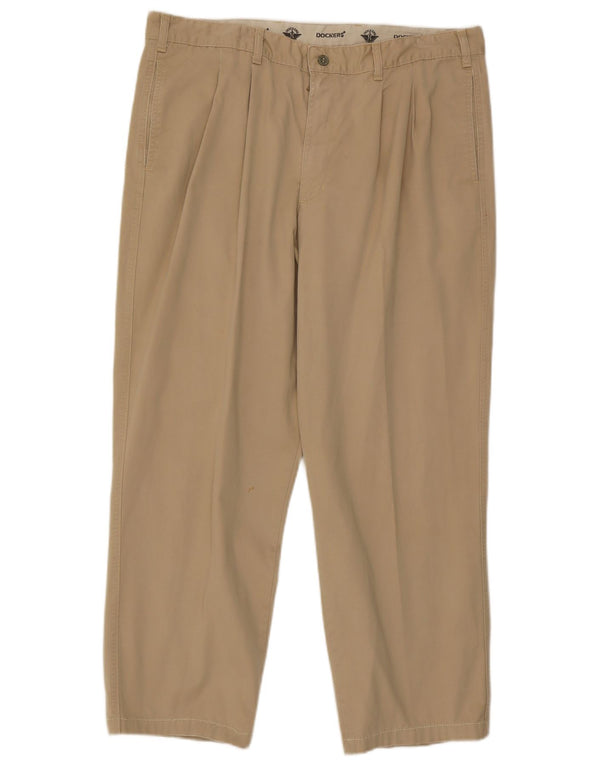 Pantaloni Chino Dockers pentru bărbați, L40 L28, bej, bumbac