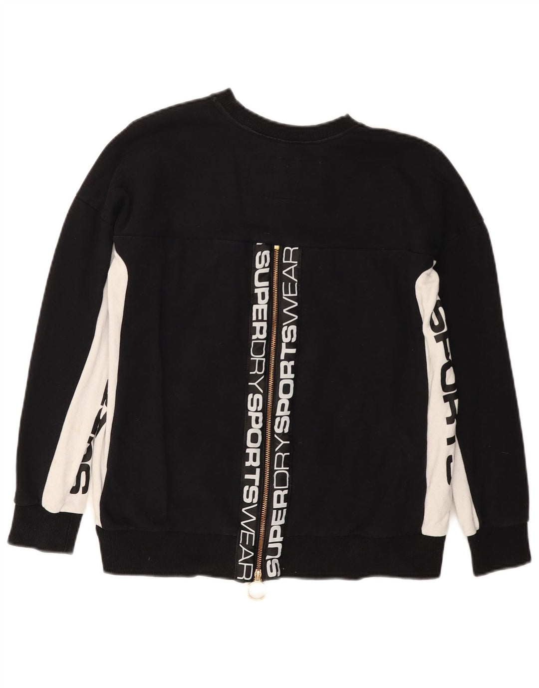 Pulover cu grafic pentru femei Superdry UK 10, negru, color block