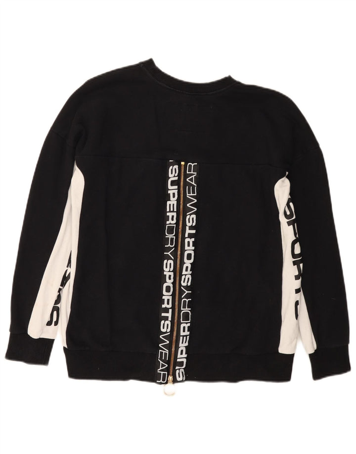 Pulover cu grafic pentru femei Superdry UK 10, negru, color block