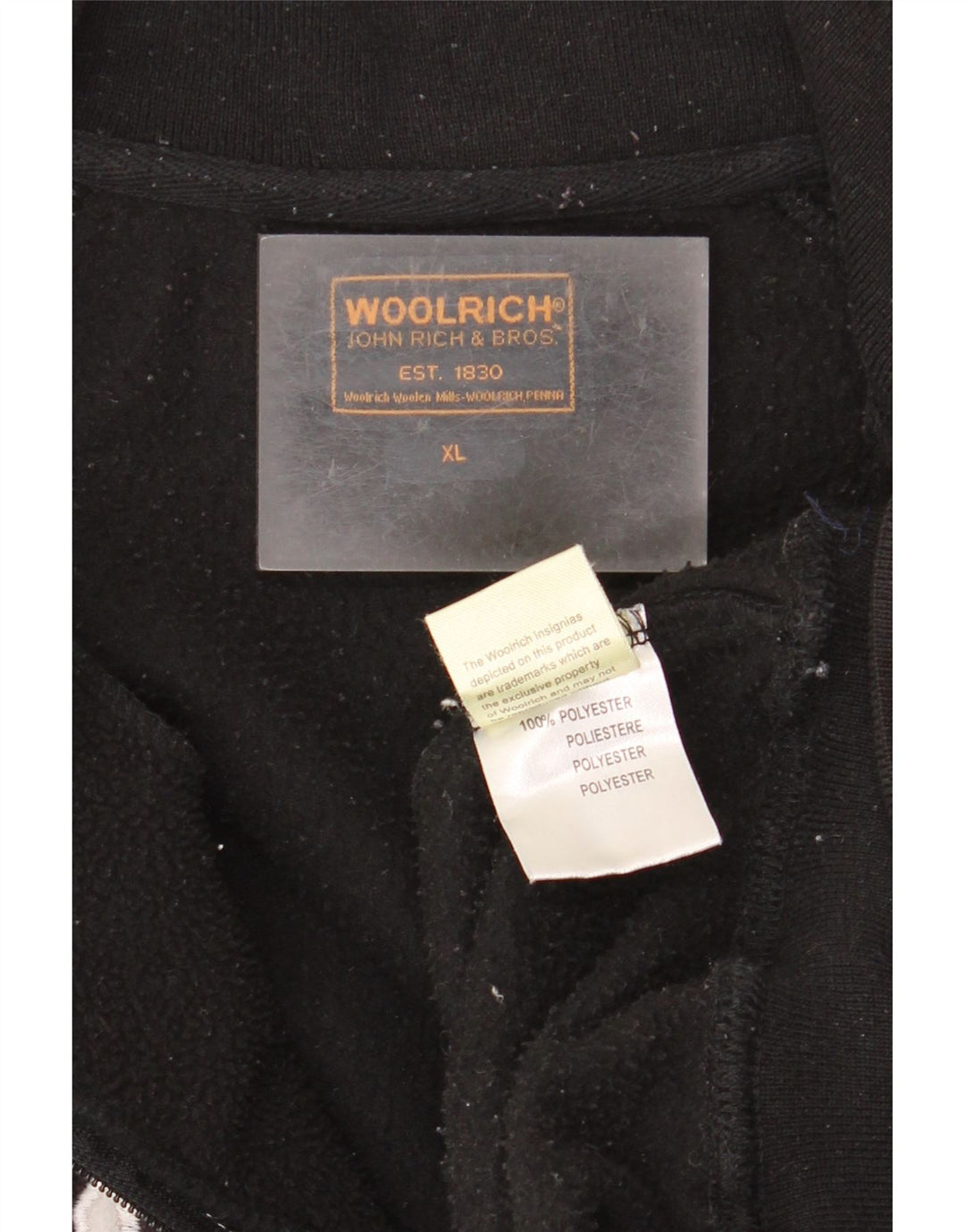 Jachetă din fleece grafică Woolrich pentru femei UK 18 XL poliester negru
