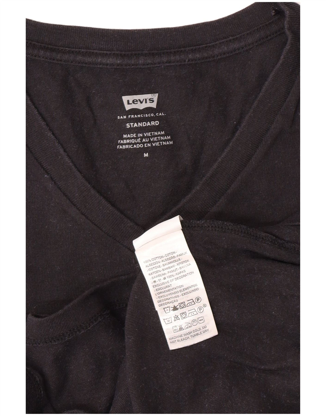 Tricou standard pentru bărbați LEVI'S Top mediu din bumbac negru