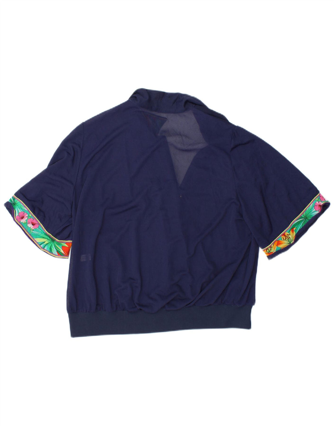 VINTAGE Bluză Crop Top pentru femei IT 48 XL Bleumarin Floral