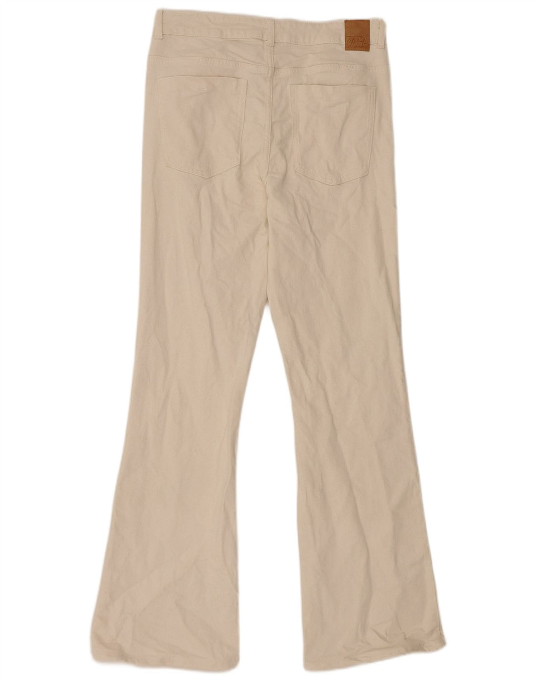 Blugi evazați pentru femei Zara EU 42 Large W32 L31 Bej Bumbac