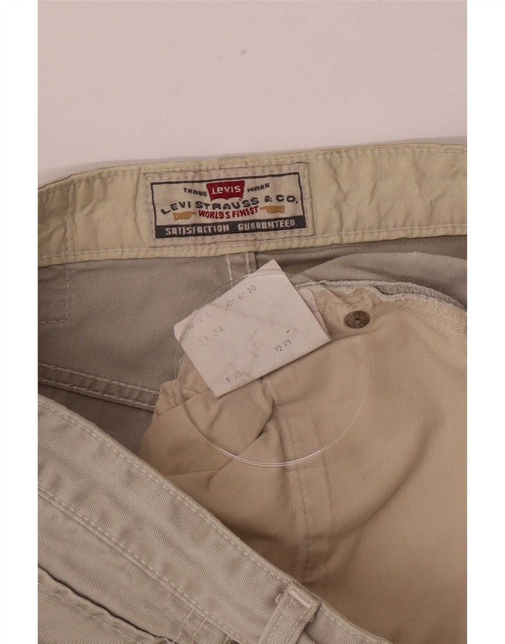 Levi's Mens Regular Denim Shorts Large W33 Beige Bumbac