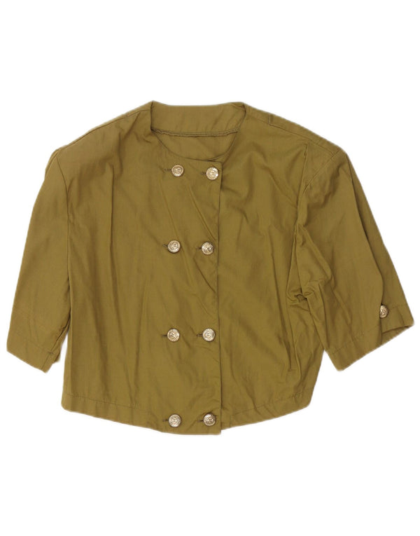 Cardigan Vintage pentru femei cu mâneci jumate, UK 14, verde mediu
