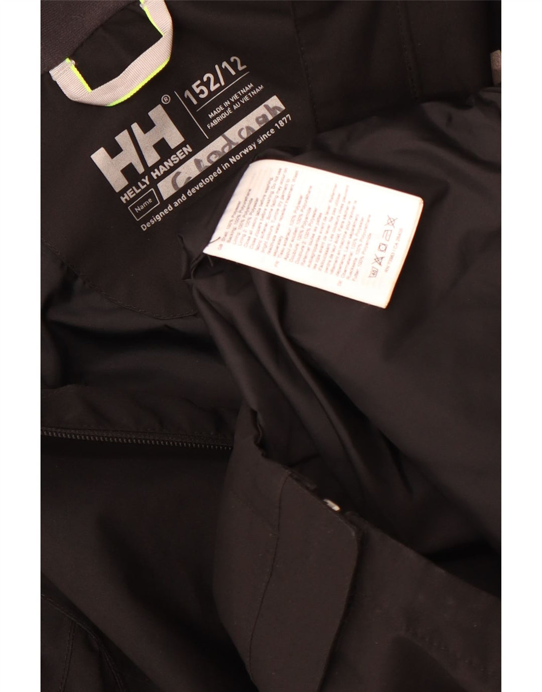 Jachetă de ploaie cu glugă Helly Hansen pentru băieți, 11-12 ani, poliester negru