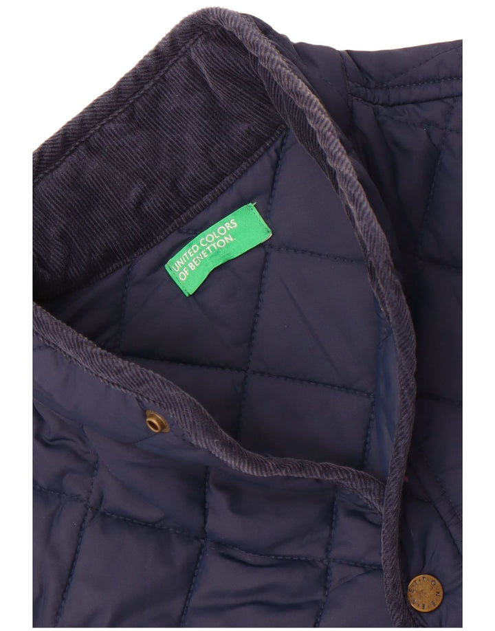 Jachetă matlasată Benetton pentru femei UK 10 Small Bleumarin