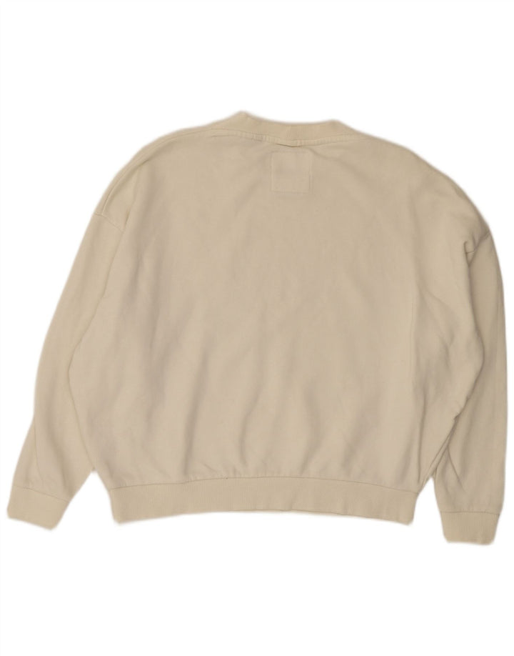 Pulover Superdry pentru femei Crop oversized UK 8 Small Off White