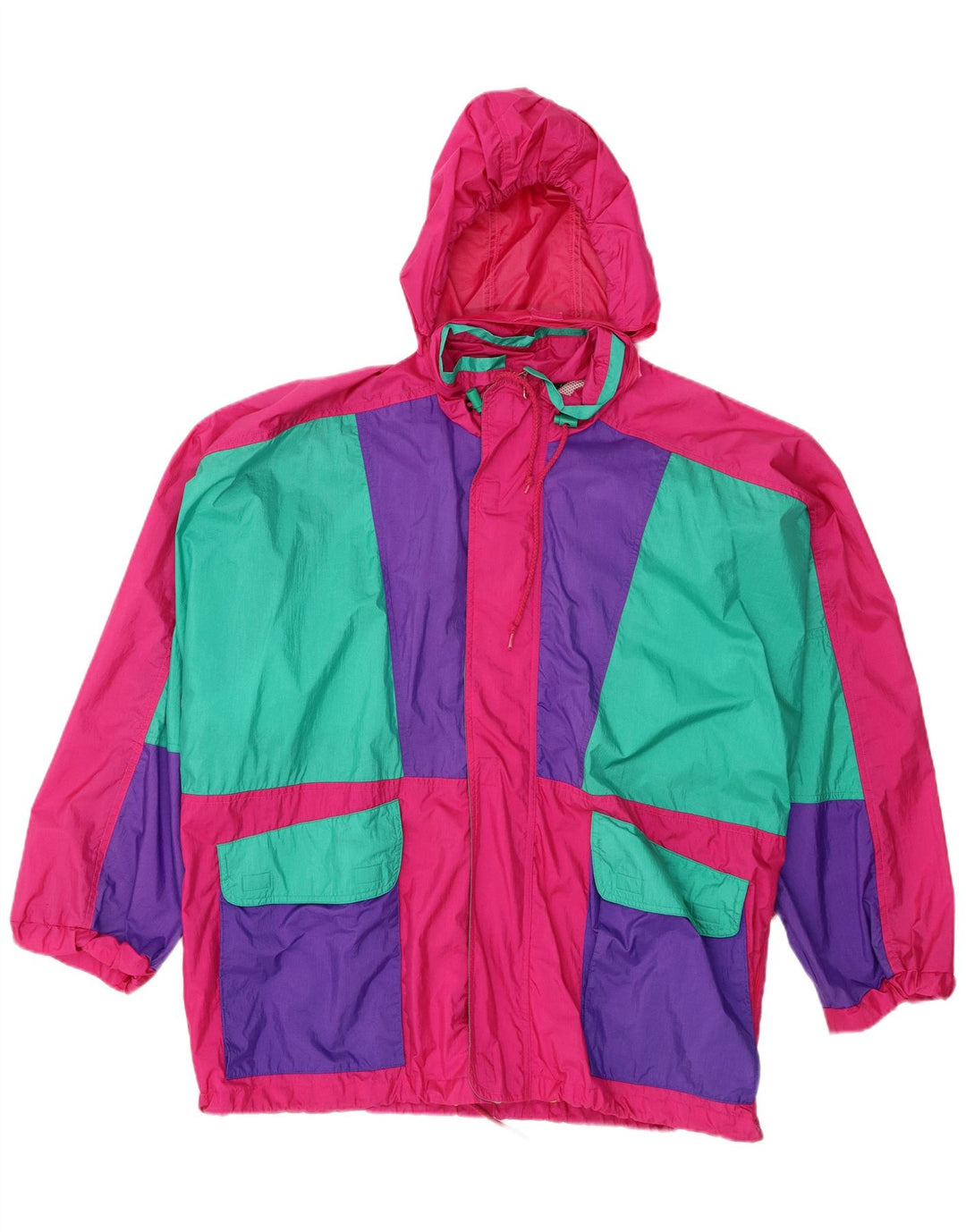 Jachetă de ploaie cu glugă pentru bărbați Rodeo IT 52/54, mare, roz, bloc de culoare