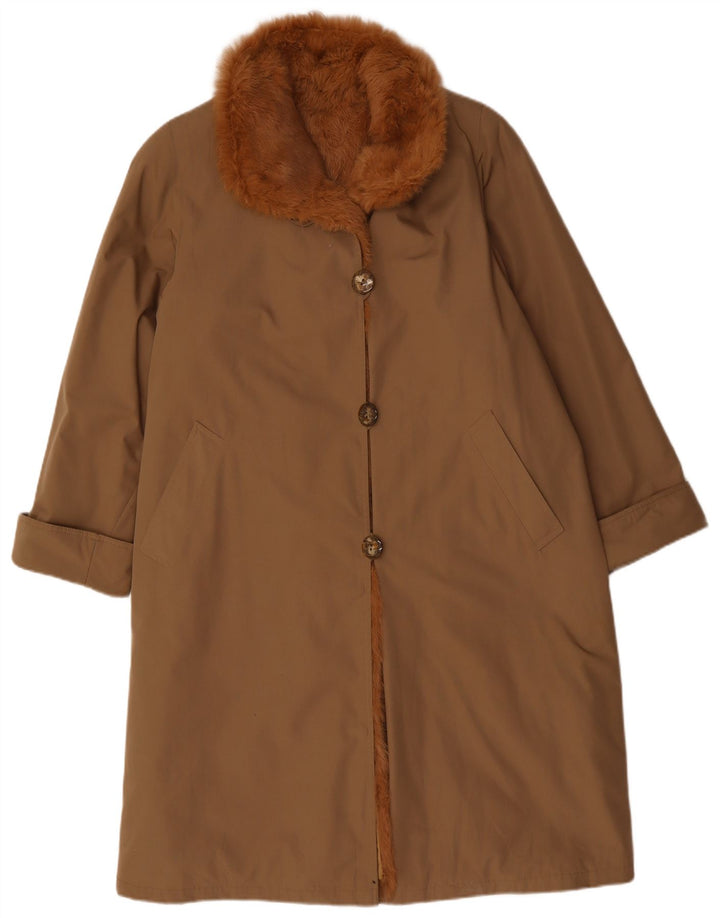 Pardesiu vintage pentru femei Sherpa UK 14 mare, bej, poliester