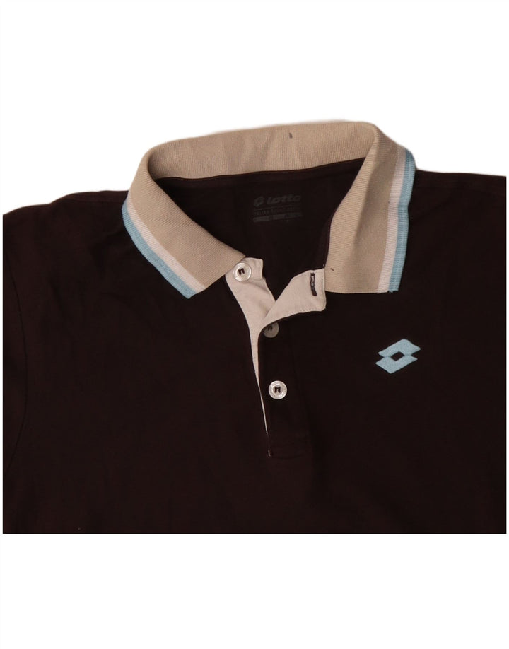 Tricou polo LOTTO pentru bărbați, bumbac maro mare