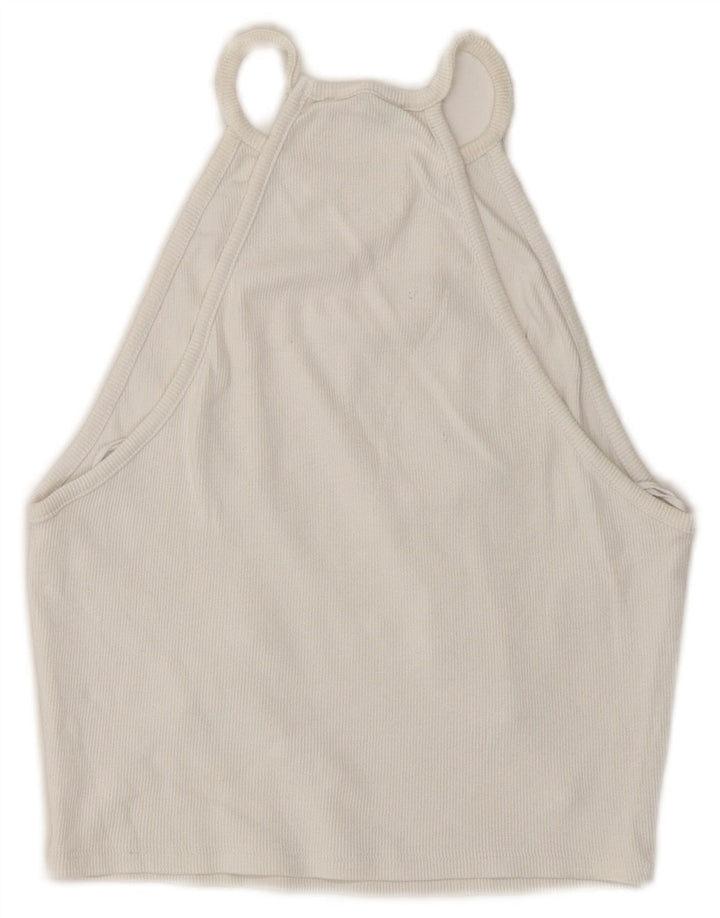 Top Crop Halter pentru femei Zara UK 8 Small White