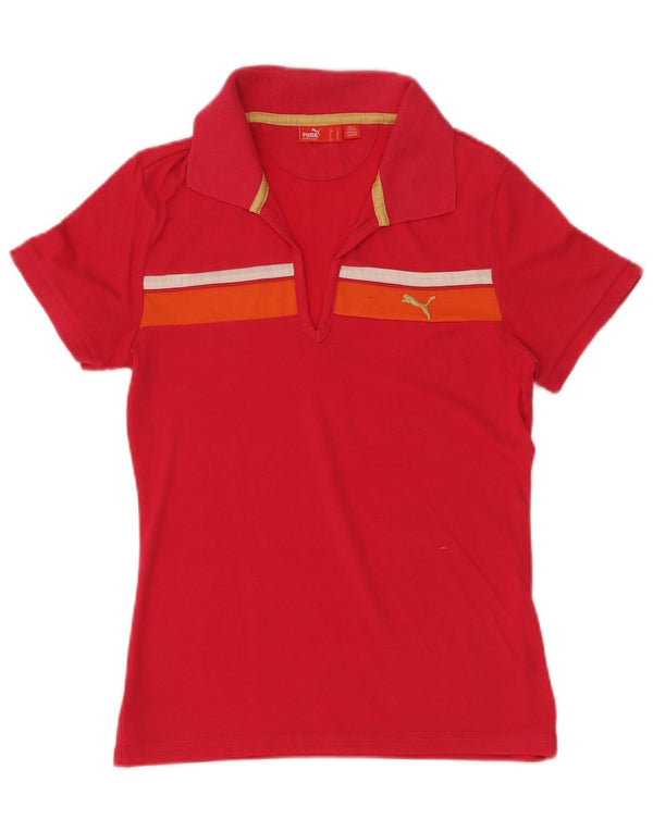 Tricou polo Puma pentru femei UK 12 Medium Pink Colorblock