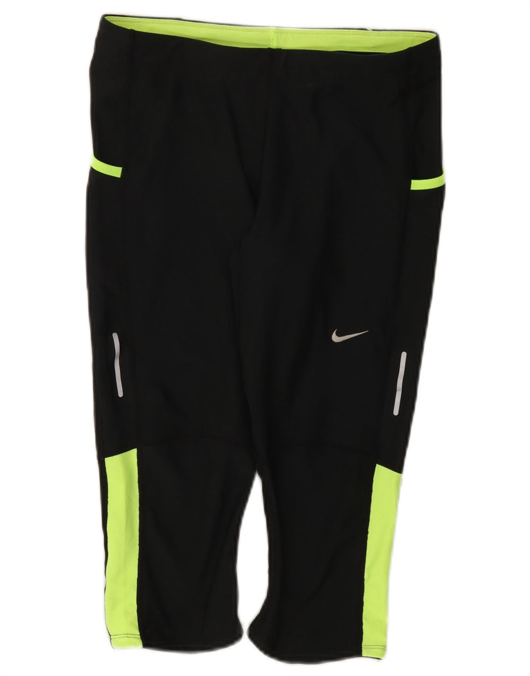 Leggings capri Nike Dri Fit pentru femei UK 12 Medium Black Colorblock Poliester