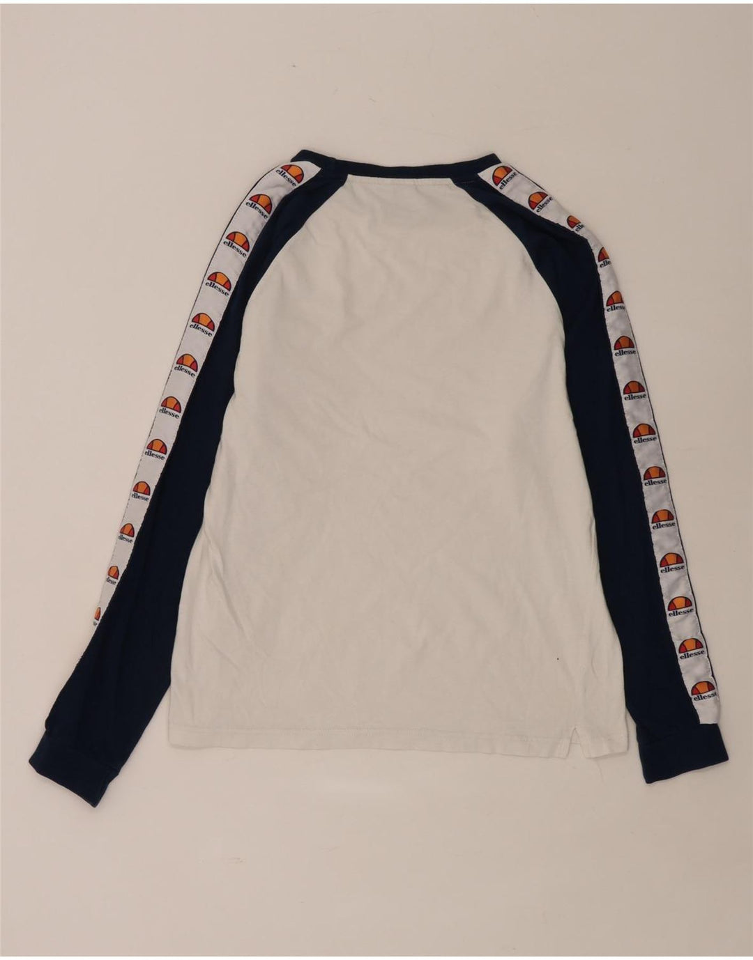ELLESSE Top grafic pentru bărbați cu mânecă lungă, alb mediu, bumbac bloc de culoare