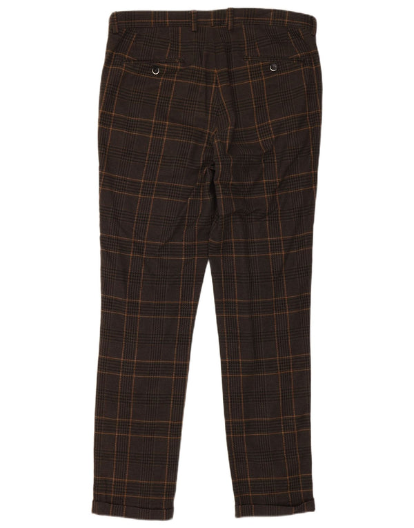 Pantaloni chino subțiri pentru bărbați Sisley IT 48 Medium W34 L31 Brown Houndstooth