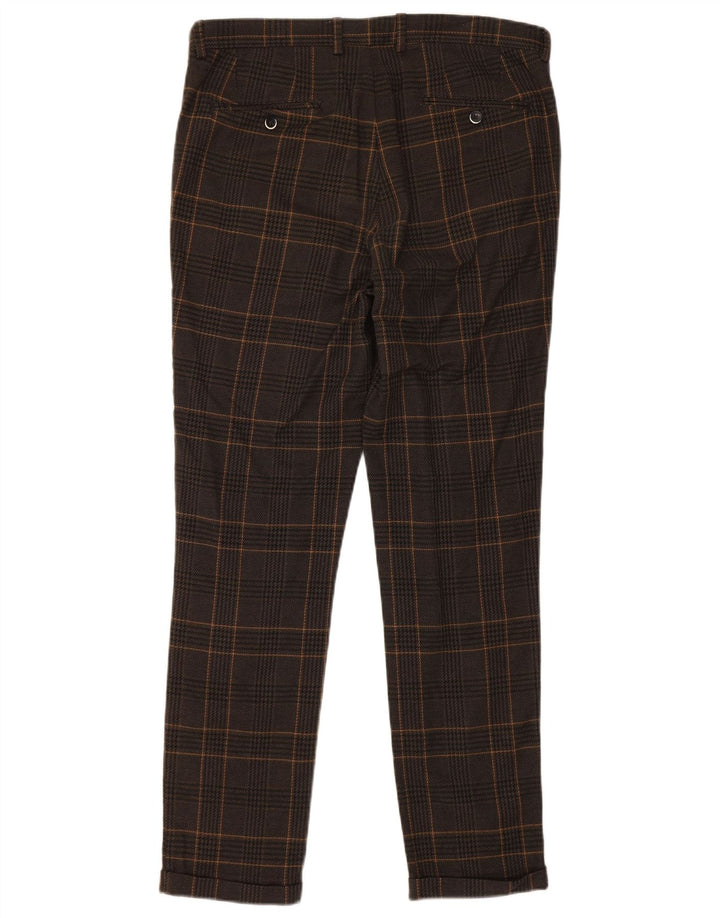 Pantaloni chino subțiri pentru bărbați Sisley IT 48 Medium W34 L31 Brown Houndstooth