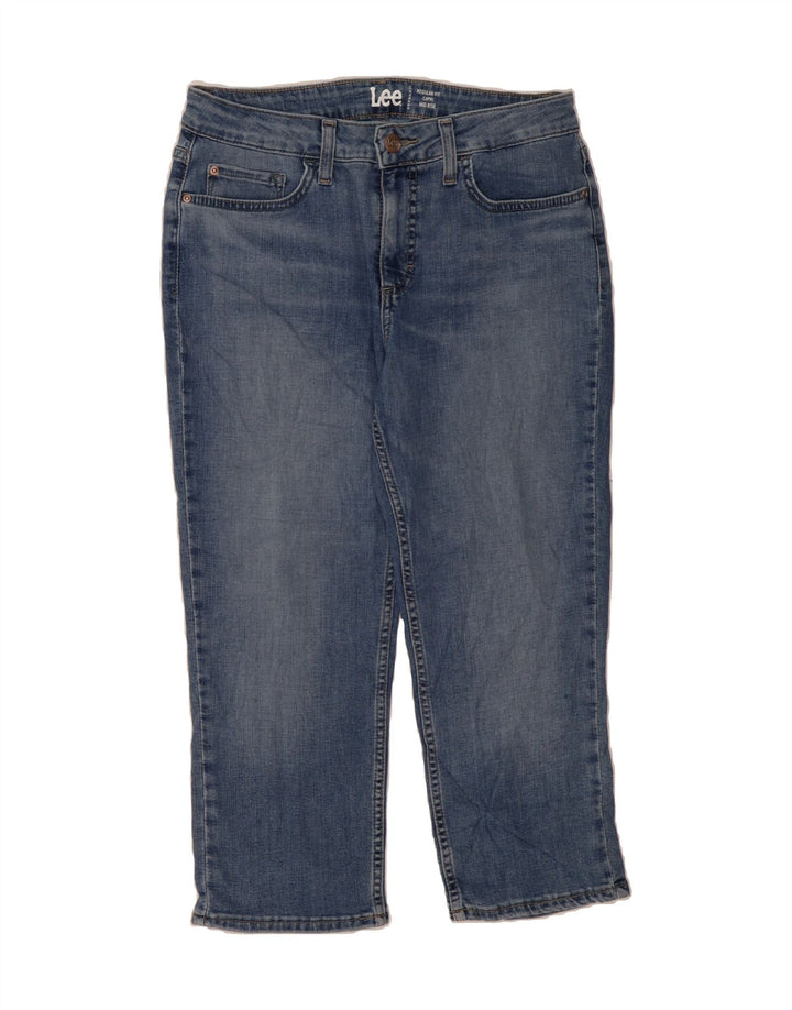 LEE Womens Regular Fit Mid Rise Capri Jeans US 8 Medium W28 L21 Blue Vintage Lee and Second-Hand Lee from Messina Hembry 
