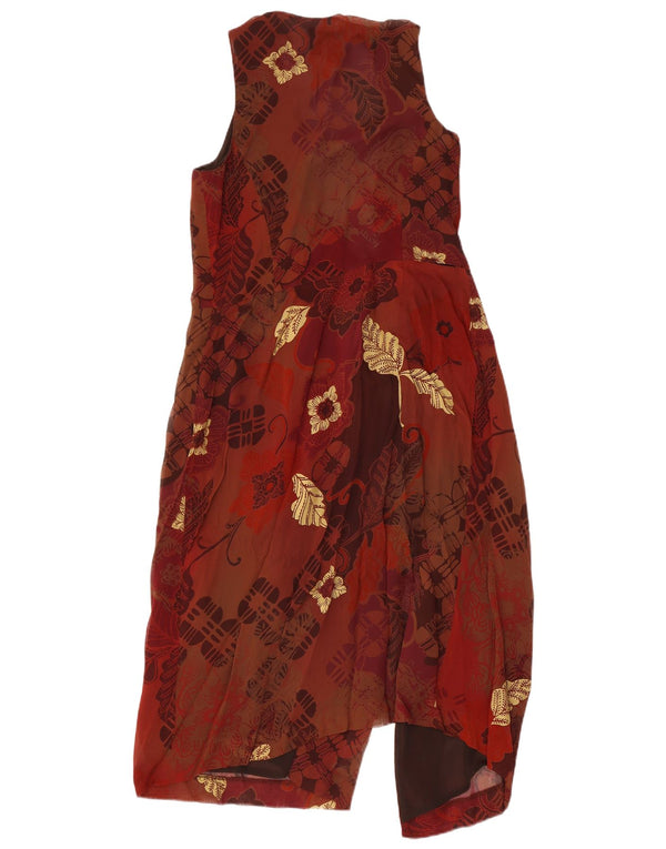 Episode Rochie Wrap fără mâneci pentru femei UK 12 Medium Burgundy Floral Viscose
