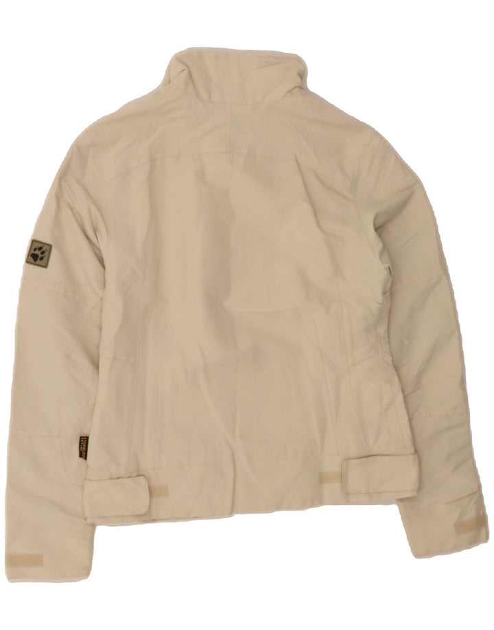 JACK WOLFSKIN Womens Windbreaker Jacket UK 8 Small Beige Polyester Vintage Jack Wolfskin and Second-Hand Jack Wolfskin from Messina Hembry 