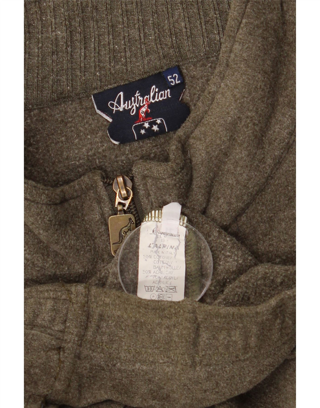 Jachetă de trening pentru bărbați AUSTRALIAN L'ALPINA IT 52 mare bumbac kaki