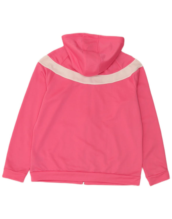Pulover cu capota cu fermoar Adidas pentru femei UK 20/22 XL roz poliester color bloc