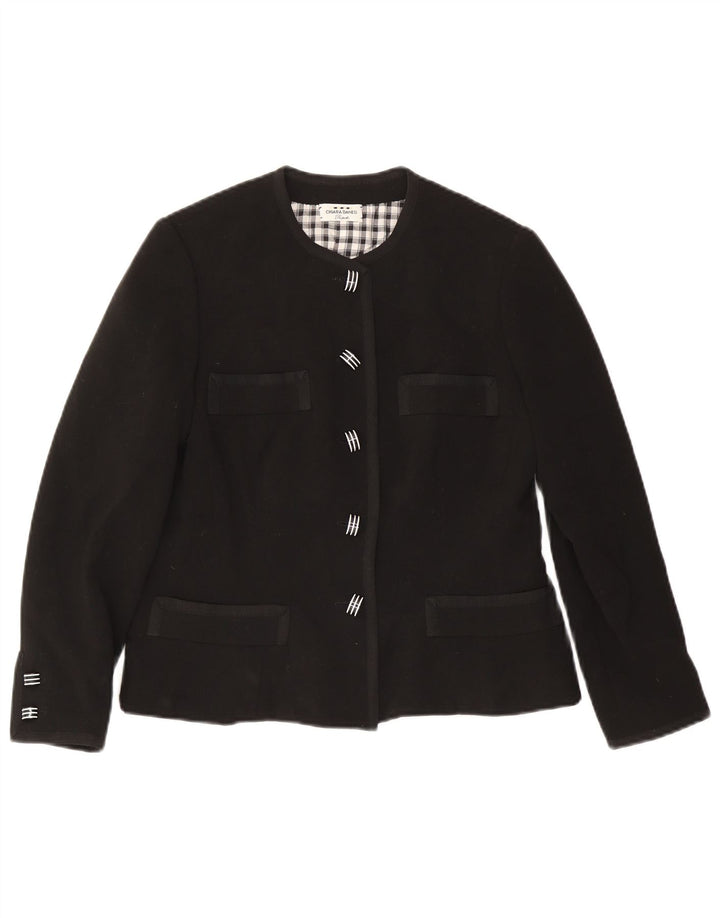 Jachetă Blazer Vintage pentru femei cu 5 nasturi UK 12 Medium Black