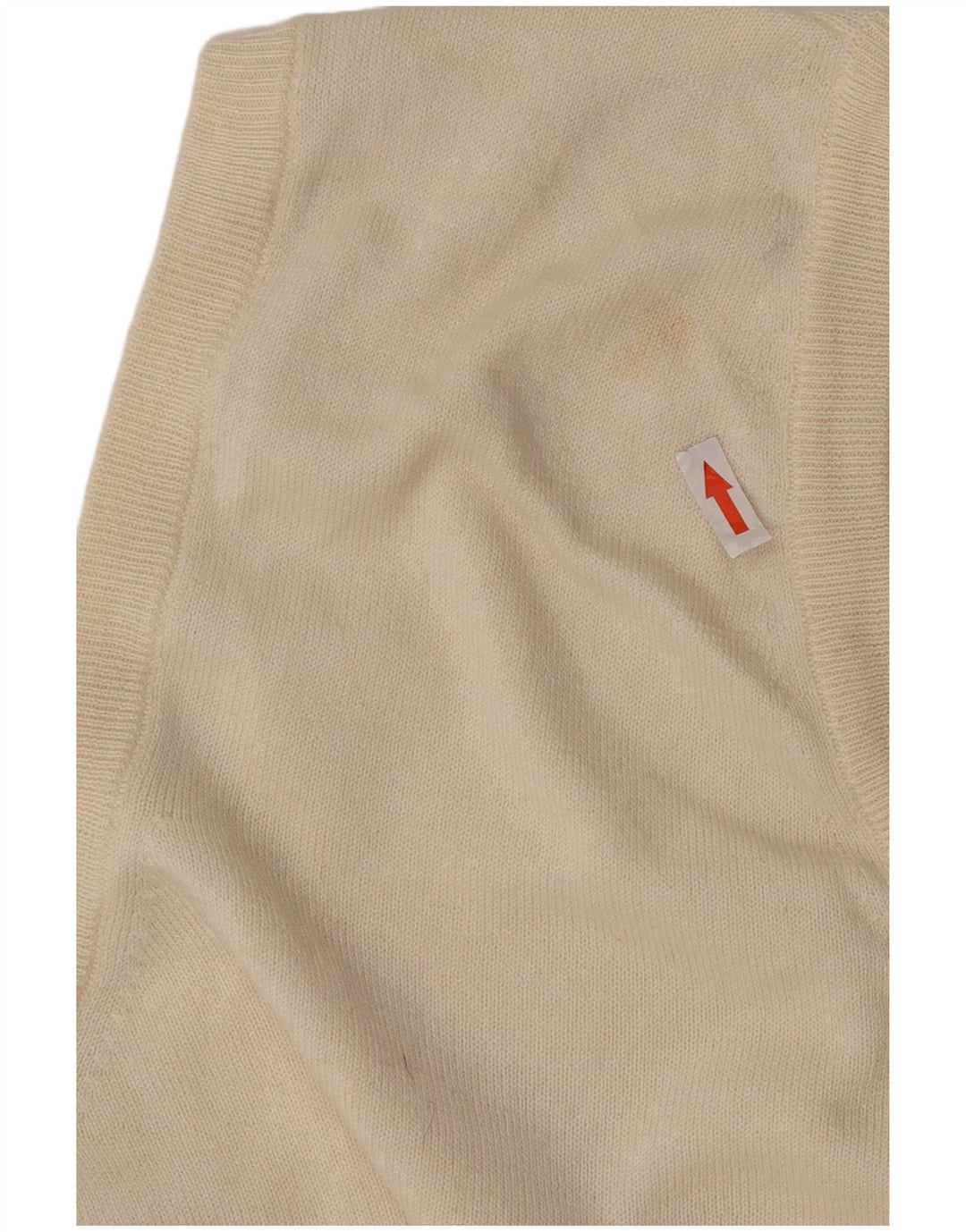 Paolo Ottaviani Mens Vest Tank Top Medium Bej Lână Merinos