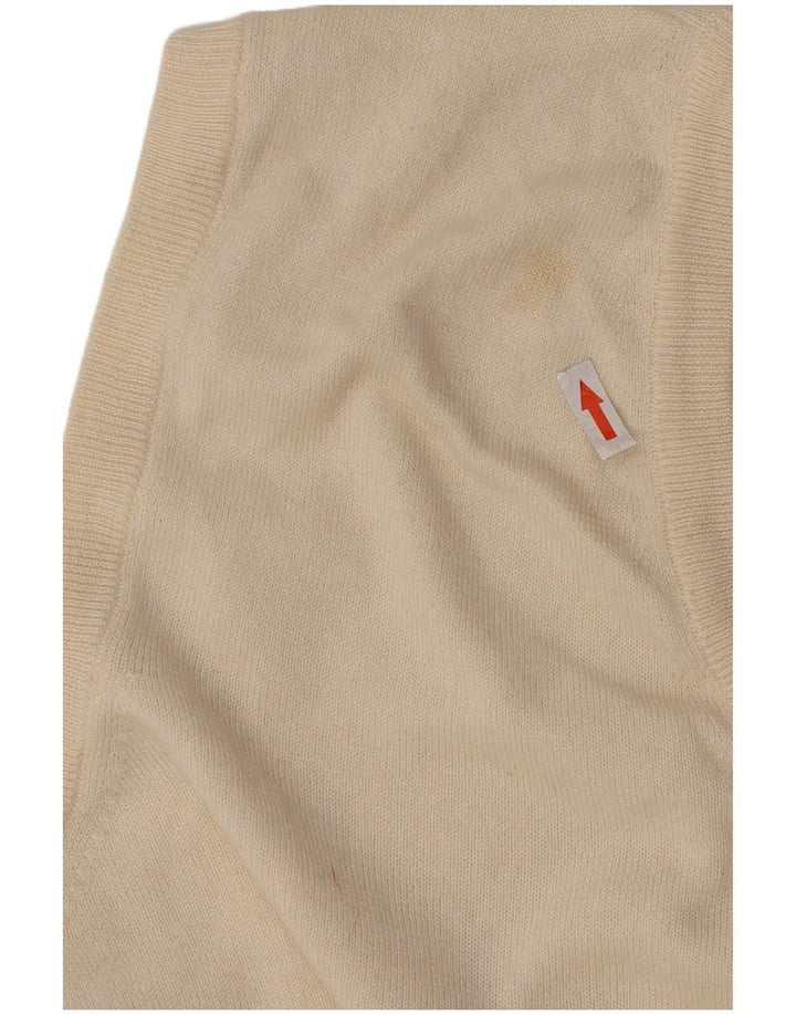 Paolo Ottaviani Mens Vest Tank Top Medium Bej Lână Merinos