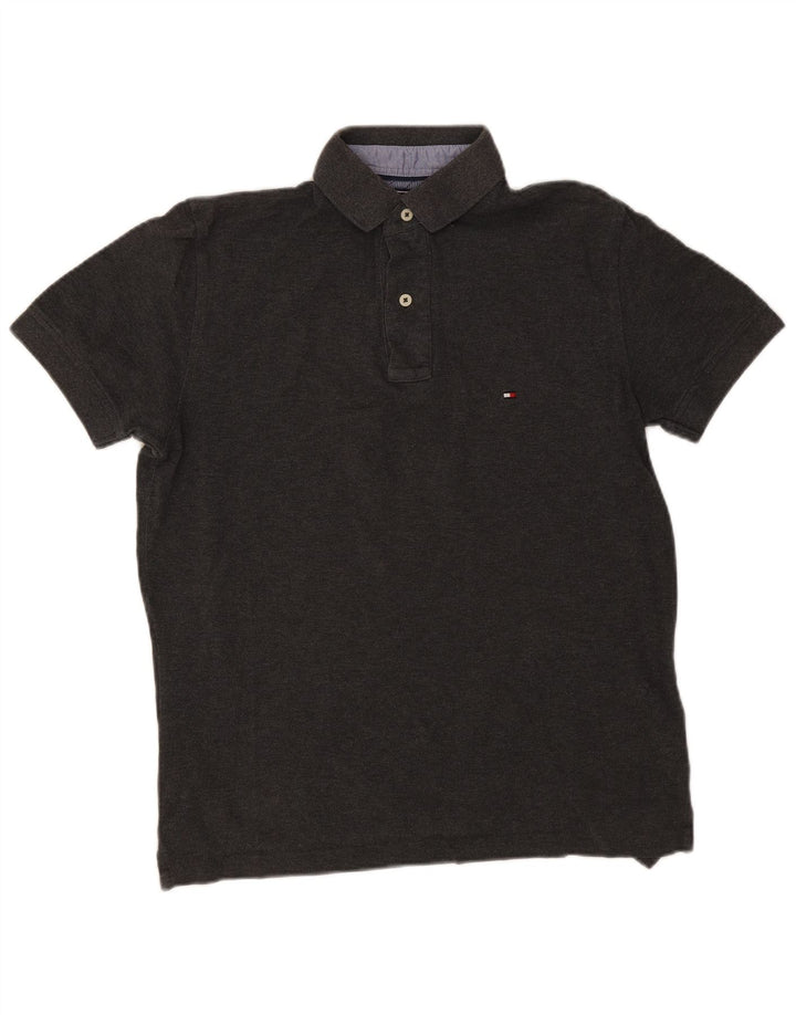 Tricou polo Tommy Hilfiger pentru bărbați, bumbac gri mic
