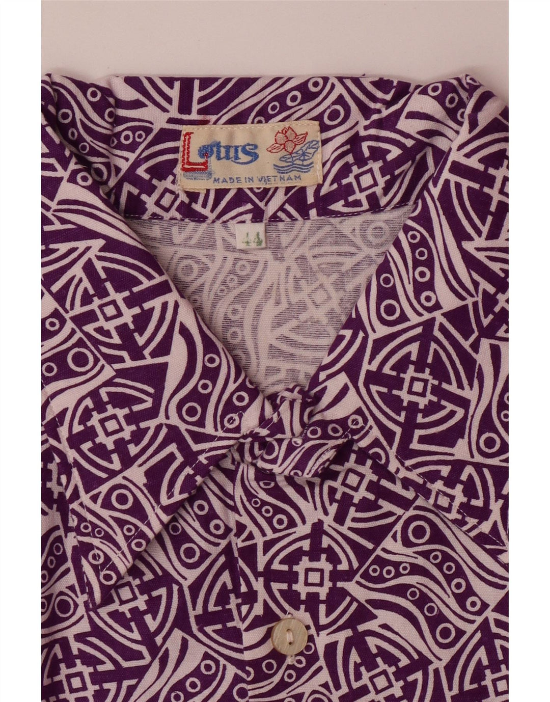 Cămașă pentru bărbați VINTAGE cu model abstract Mărimea 44 XL violet