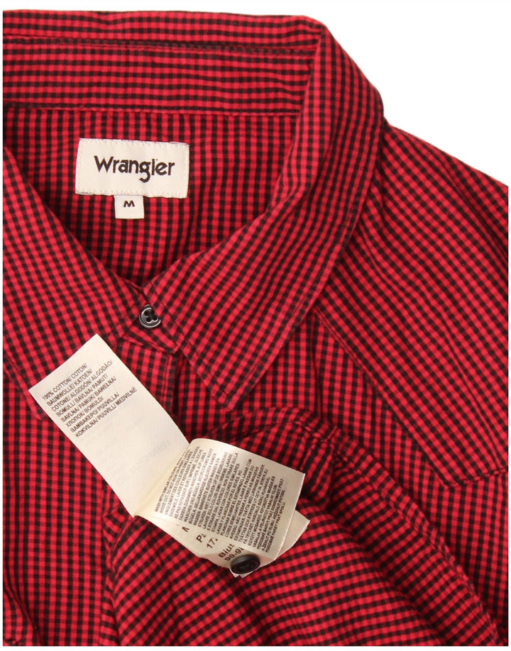 Cămașă occidentală pentru bărbați Wrangler, bumbac vichy roșu mediu