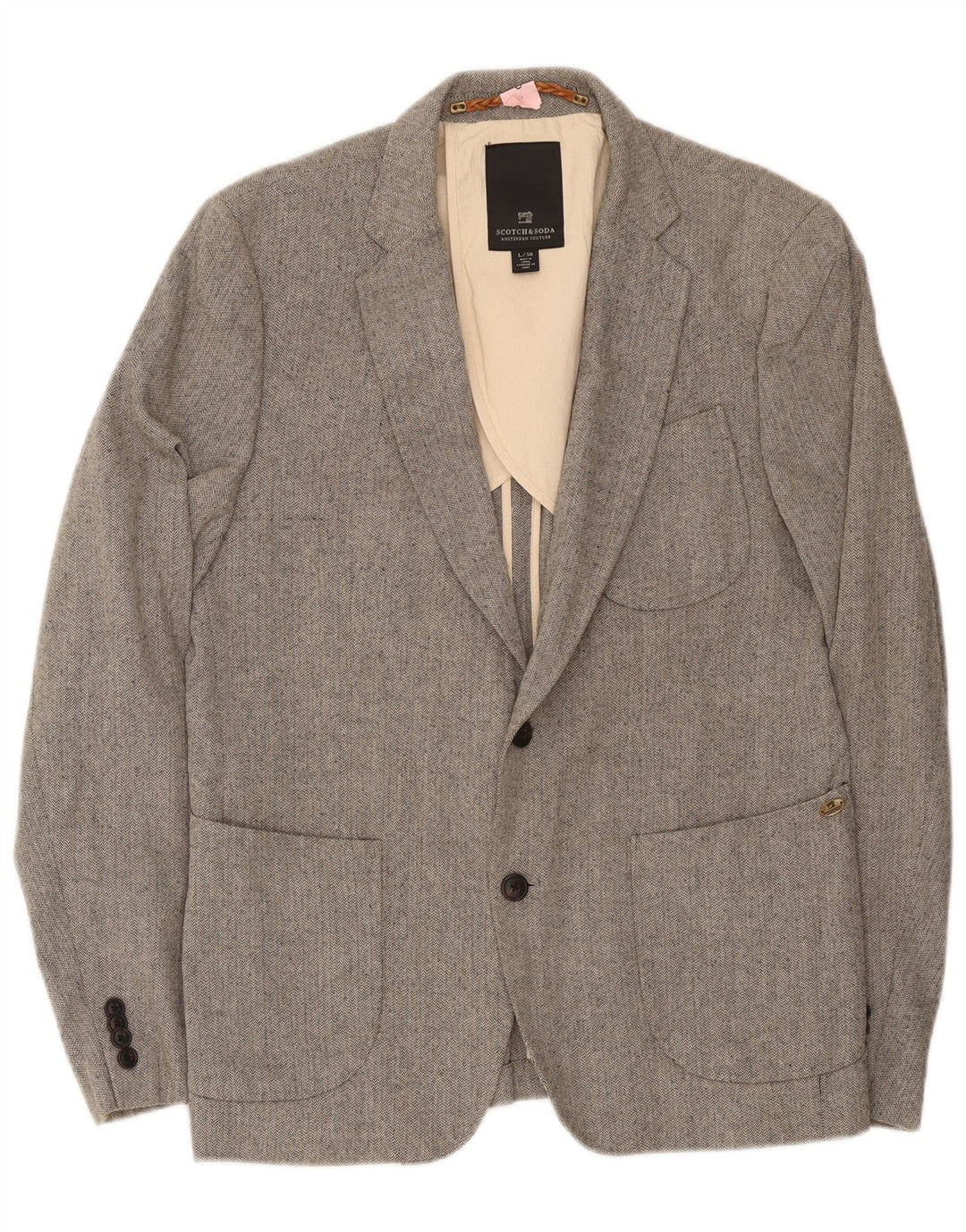 Jachetă pentru bărbați Scotch & Soda, cu 2 nasturi, IT 50, mare, gri