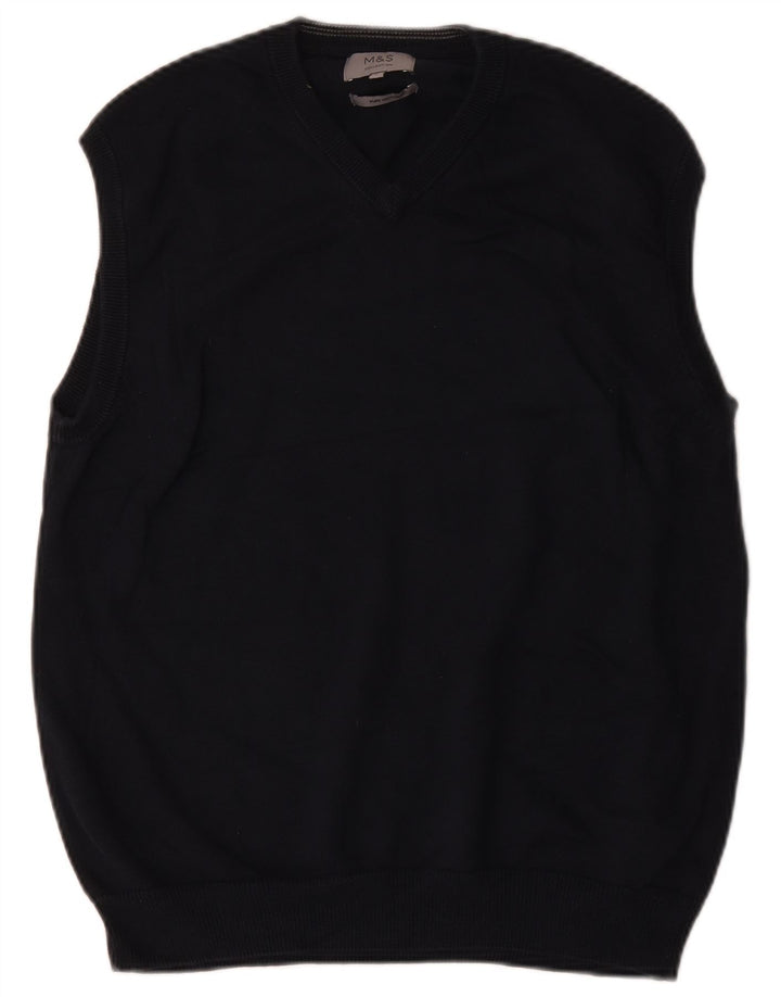 Marks & Spencer Vestă pentru bărbați Tank Top mare din bumbac bleumarin