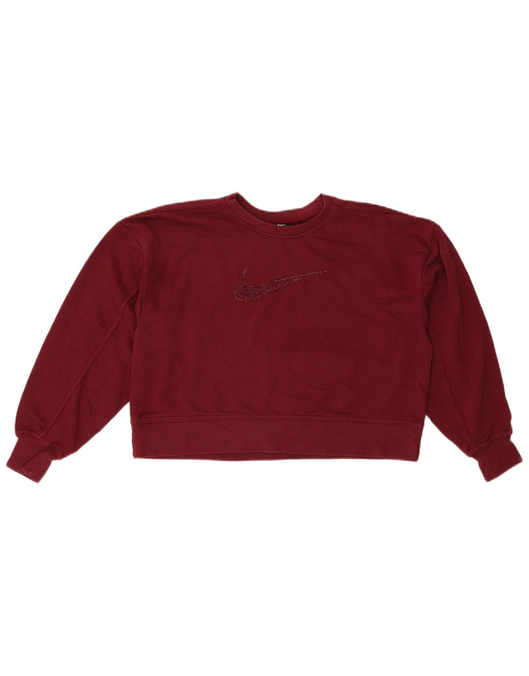 Pulover NIKE pentru femei, supradimensionat cu grafic crop, UK 10 Maroon mic