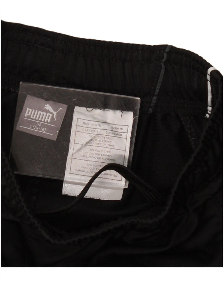 Pantaloni de trening PUMA pentru băieți 11-12 ani, mari, negru, poliester