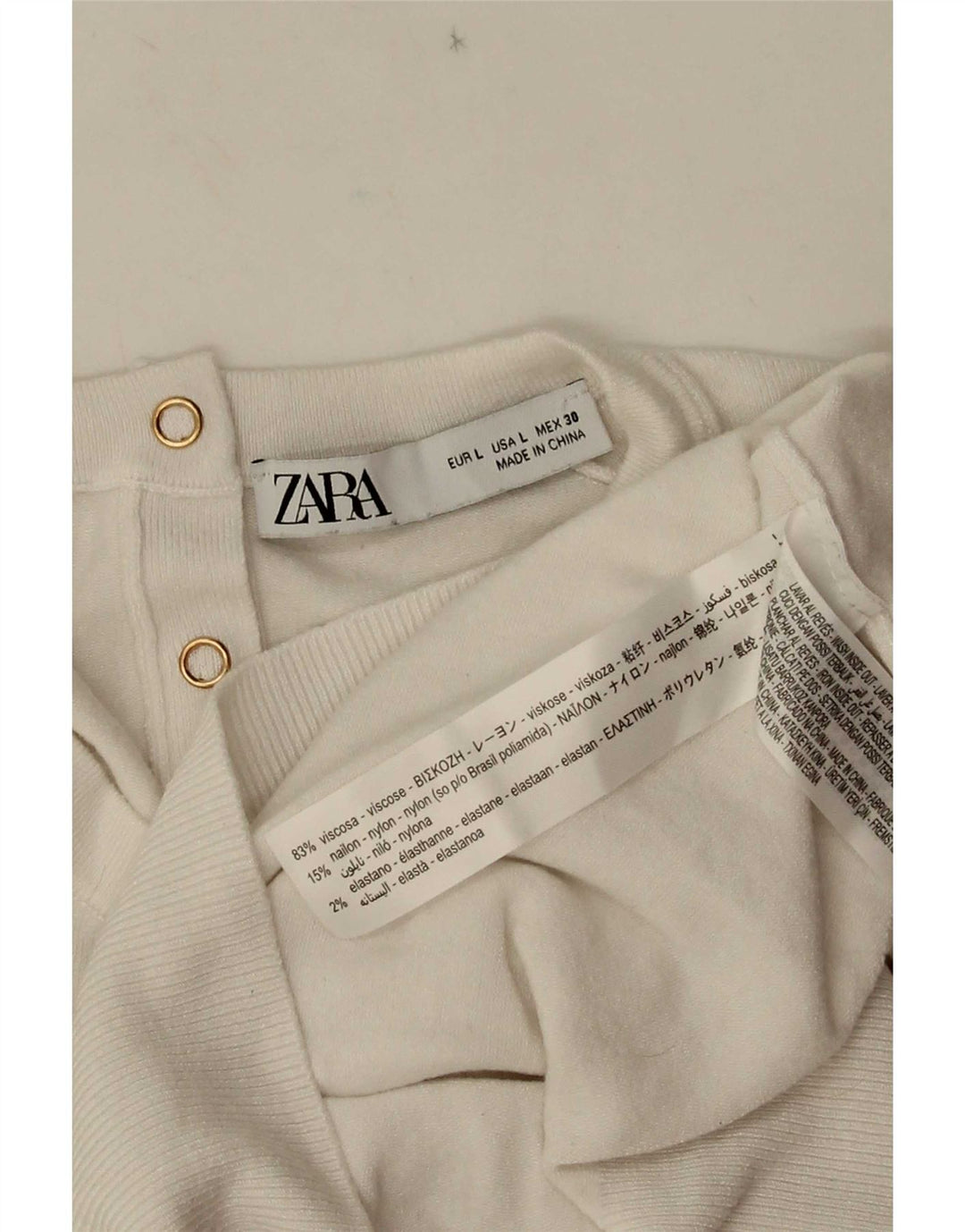 Bluză pentru femei Zara UK 14, mare, albă, viscoză