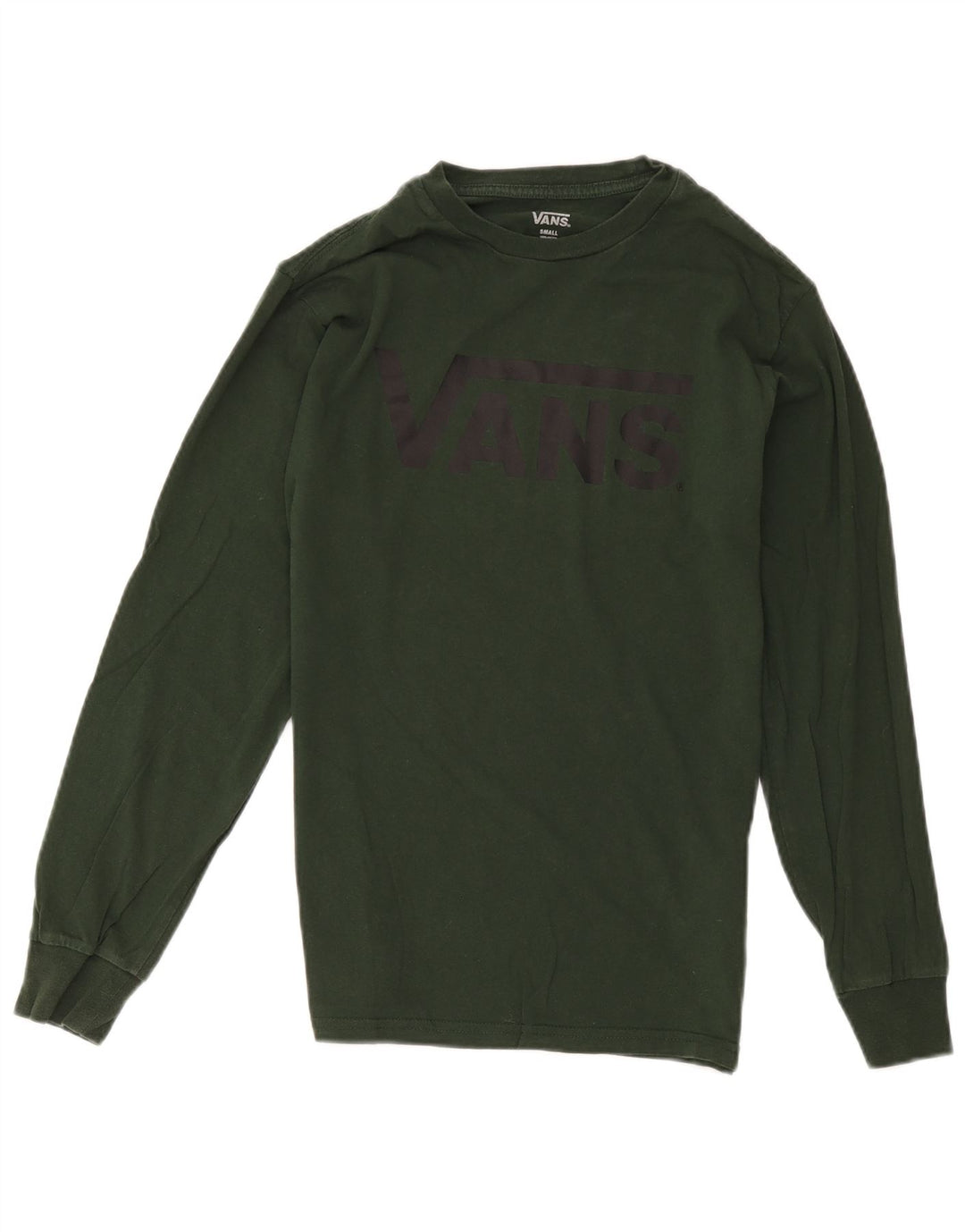 Vans pentru bărbați grafic Top cu mânecă lungă din bumbac verde mic