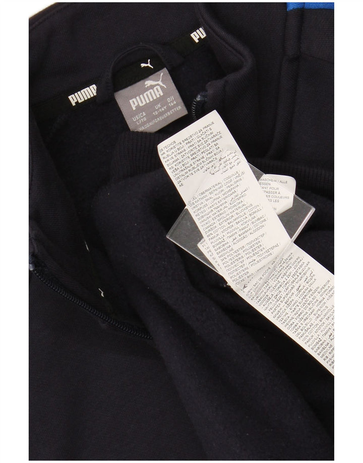 Jachetă de trening PUMA pentru băieți 13-14 ani, bumbac, albastru bleumarin